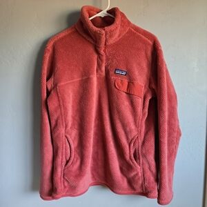 Patagonia Womens Re Tool Snap T Fleece Pullover, Coral,  Size XL